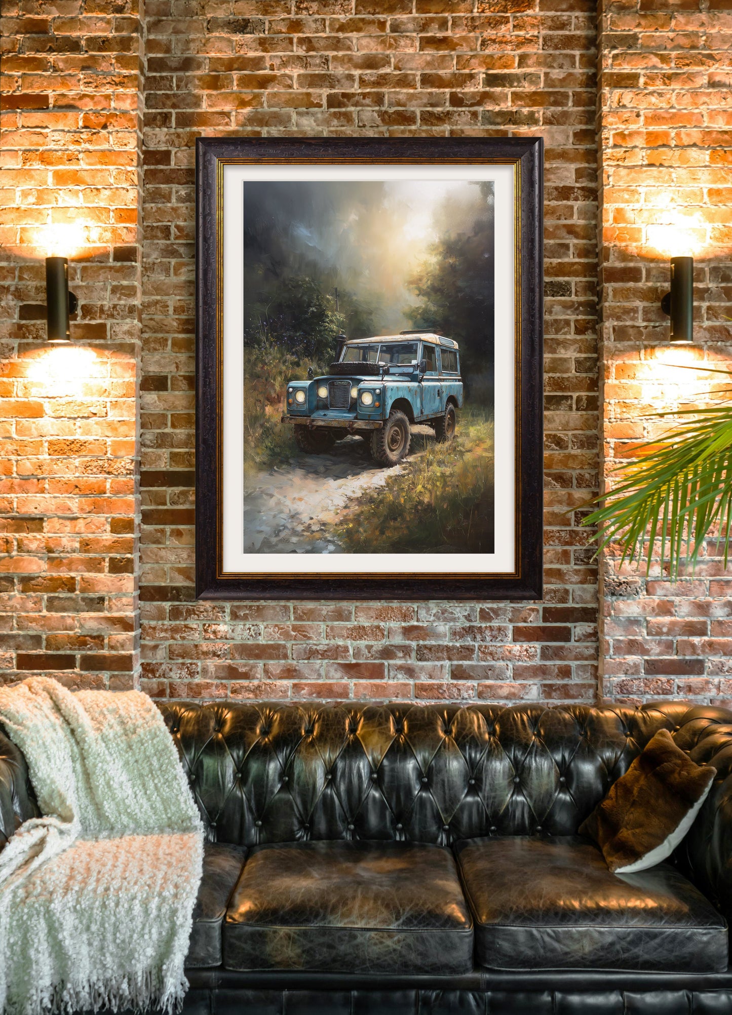 Country Track Defender Blue – Oxford Frame – framed wall art at Leya Buster Interiors