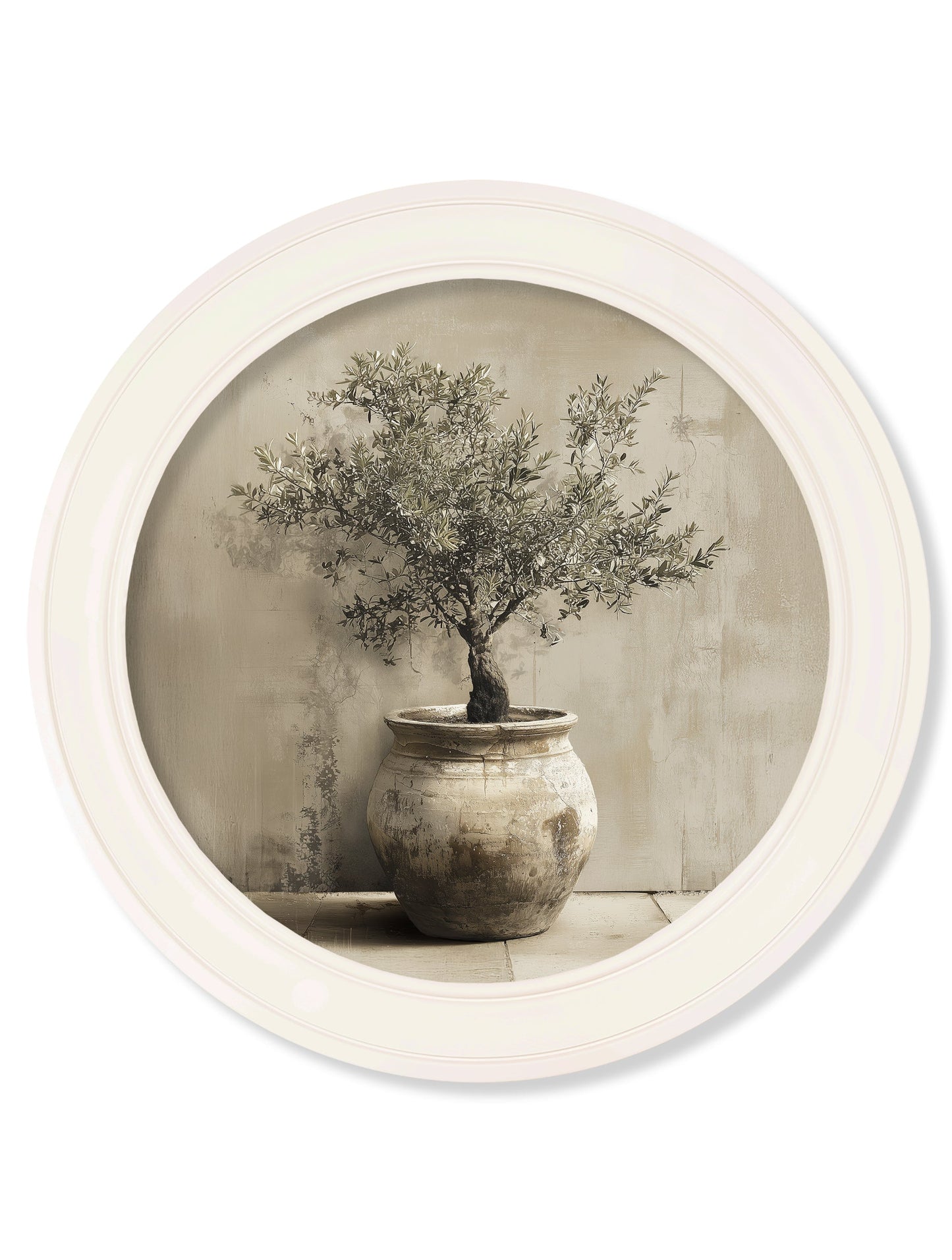The Olive Tree – Oxford Strong White Round Frame detail – Leya Buster Interiors