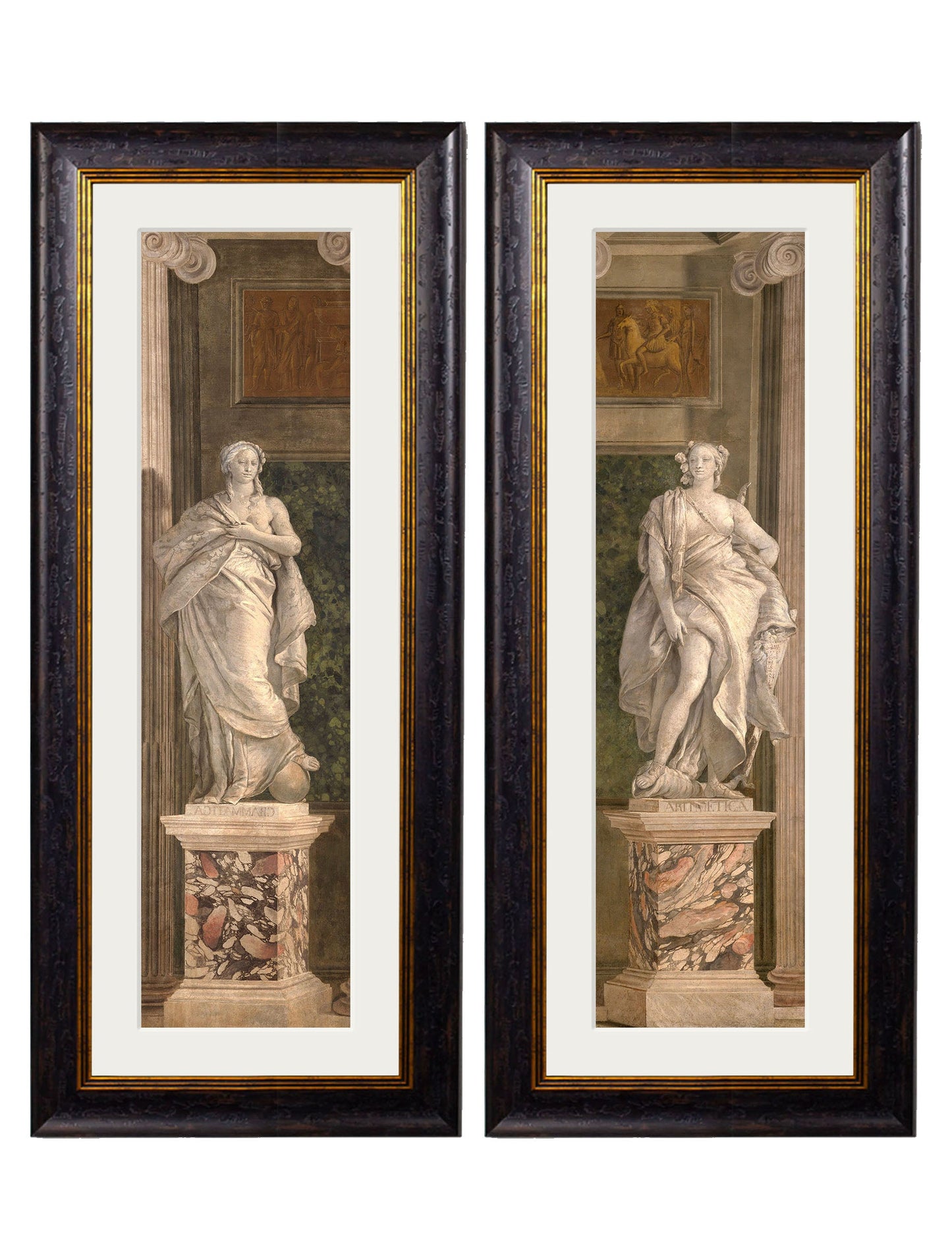 c.1760 Allegorical Figures Representing Grammar and Arithmetic detail – Leya Buster Interiors