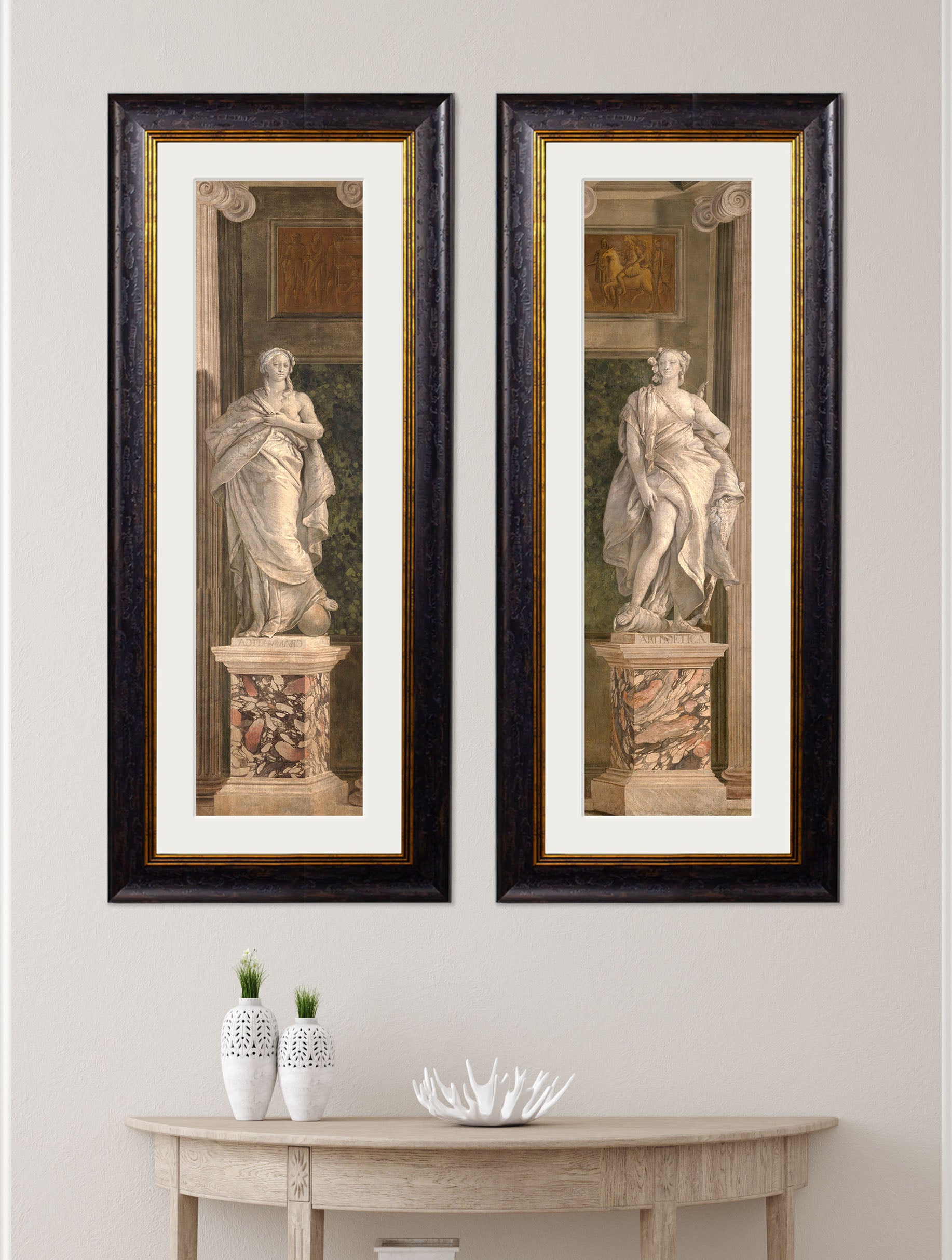 c.1760 Allegorical Figures Representing Grammar and Arithmetic – framed wall art at Leya Buster Interiors