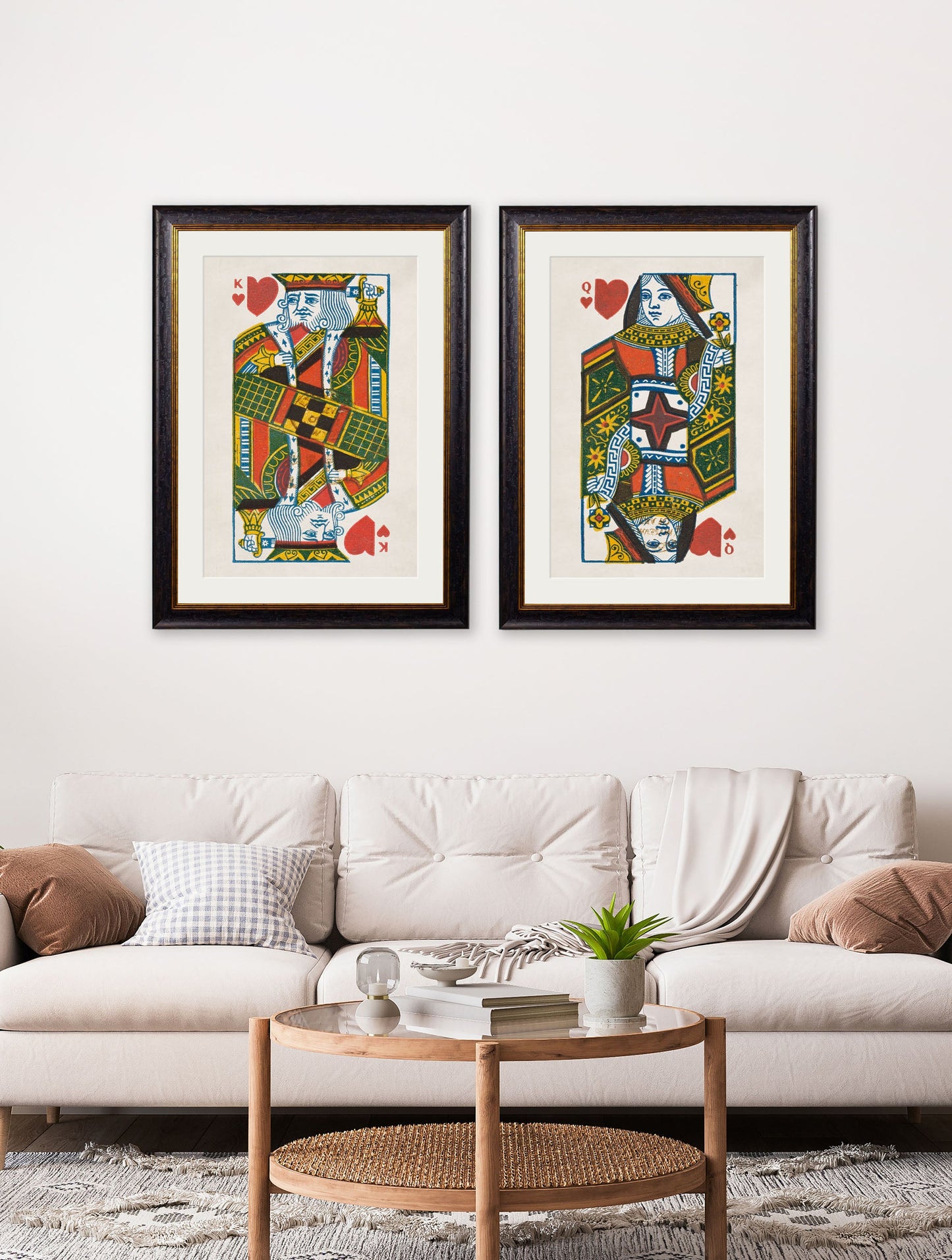c1888 King & Queen of Hearts – framed wall art at Leya Buster Interiors
