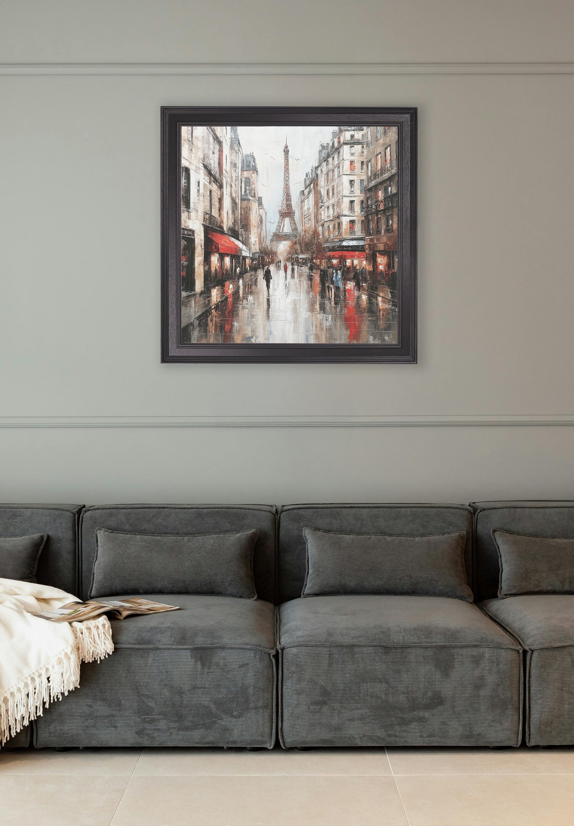 Paris Eiffel Tower – Black Hurstwood Square Frame – framed wall art at Leya Buster Interiors