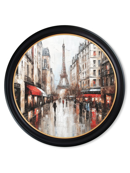 Paris Eiffel Tower – Oxford Round Frame styled view – Leya Buster Interiors