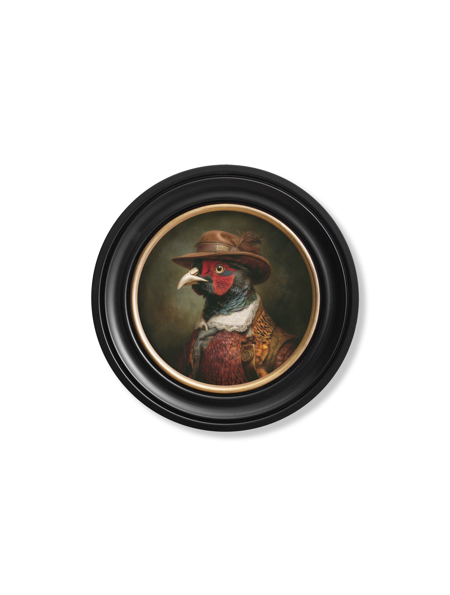Baron Von Beak – Huntsman Pheasant Oxford Round Frame styled view – Leya Buster Interiors