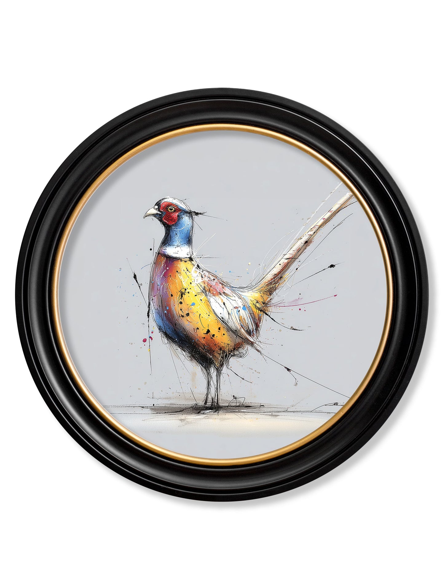 Plump Pheasant Cosy Sketch – Oxford Round Frame detail – Leya Buster Interiors