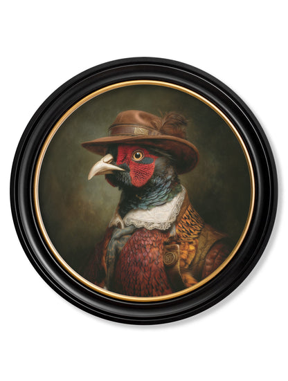 Baron Von Beak – Huntsman Pheasant Oxford Round Frame detail – Leya Buster Interiors