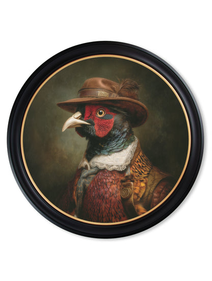 Baron Von Beak – Huntsman Pheasant Oxford Round Frame styled view – Leya Buster Interiors