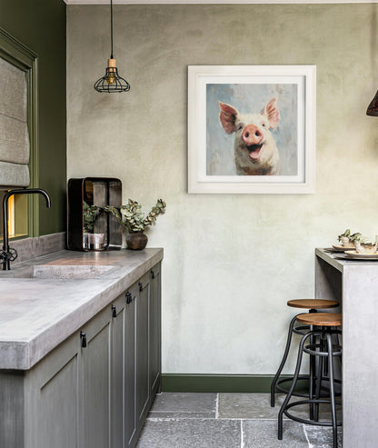 The Giggly Pig – Cream Hurstwood Square Frame – framed wall art at Leya Buster Interiors