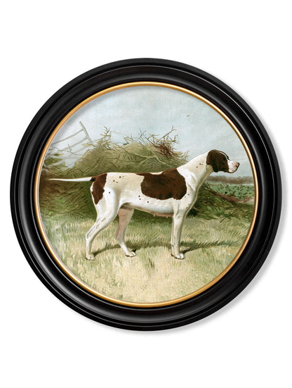 c.1881 Gun Dogs – Round Frame styled view – Leya Buster Interiors