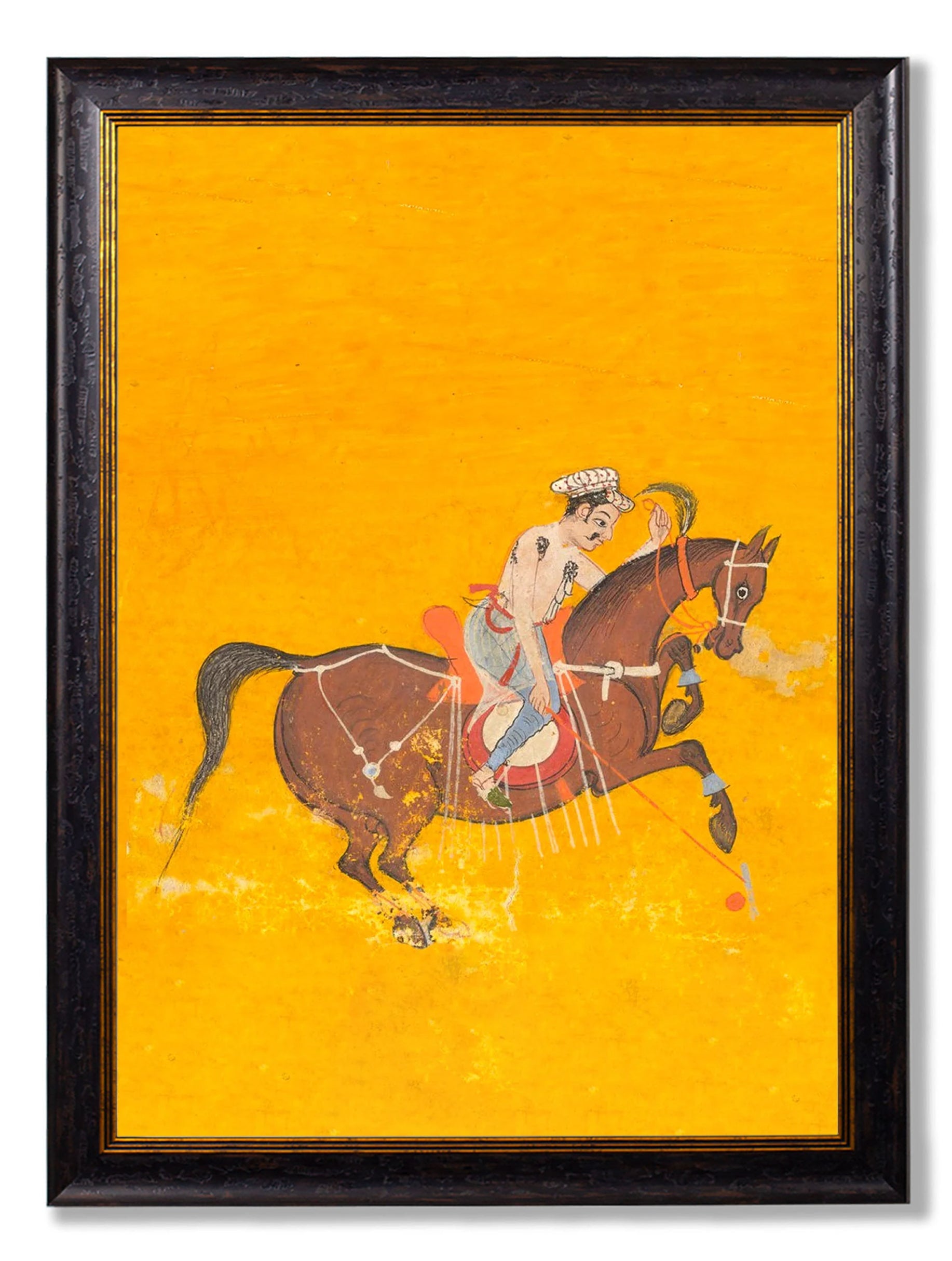 c.17th Century Indian Polo Players Triptych styled view – Leya Buster Interiors