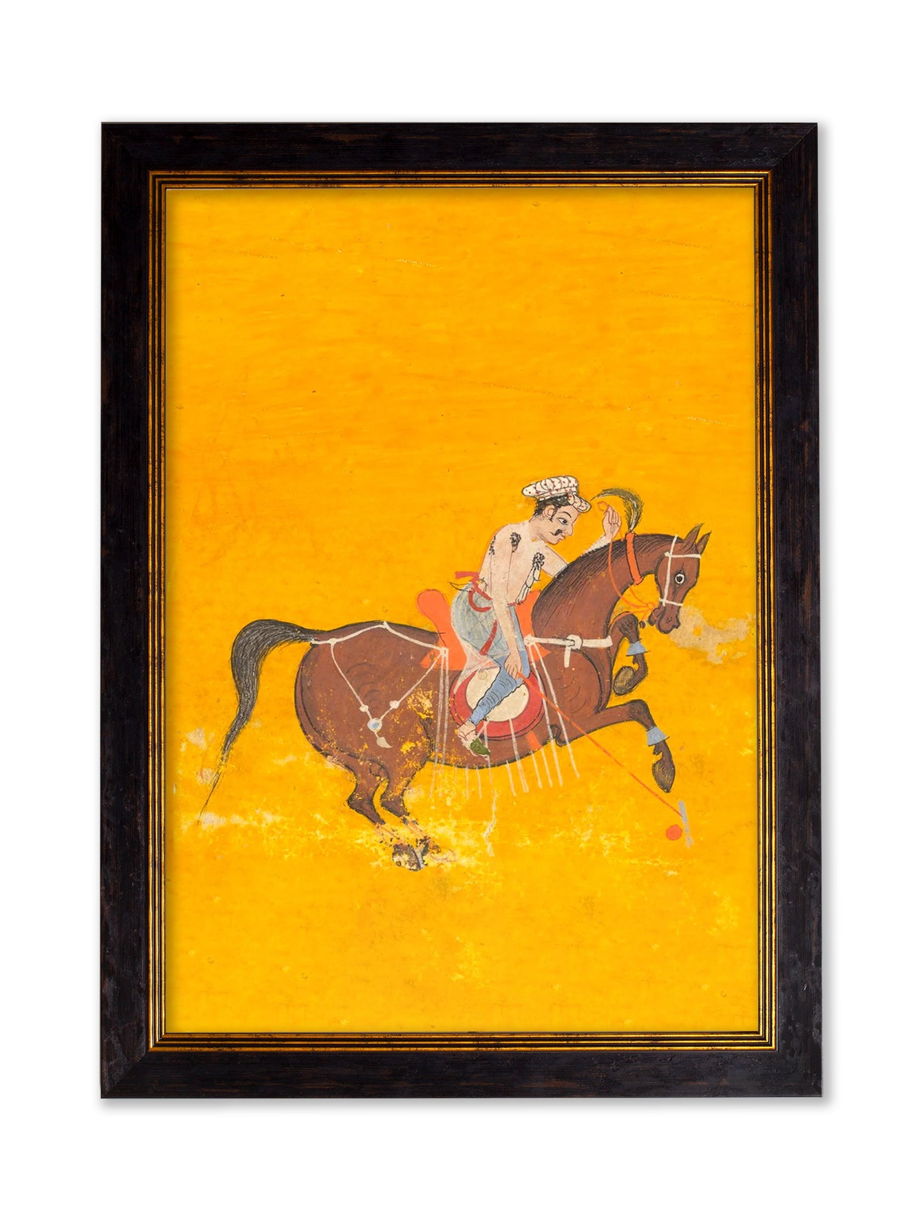 c.17th Century Indian Polo Players Triptych styled view – Leya Buster Interiors