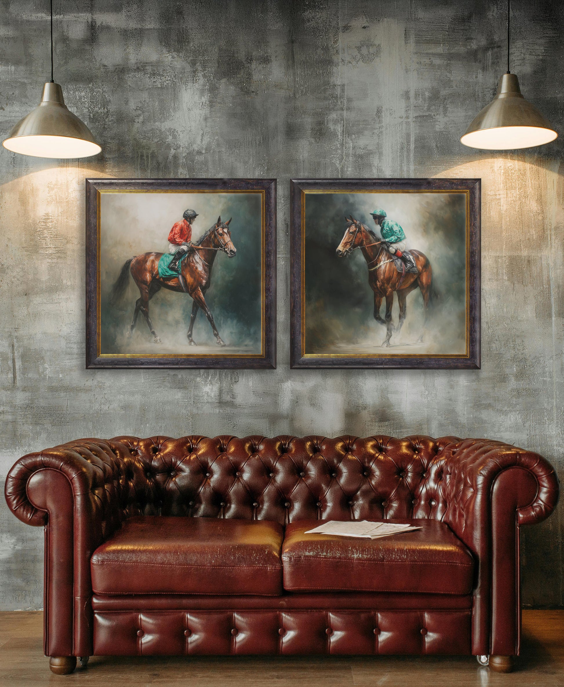 The Irish Racehorses – Oxford Square Frame – framed wall art at Leya Buster Interiors