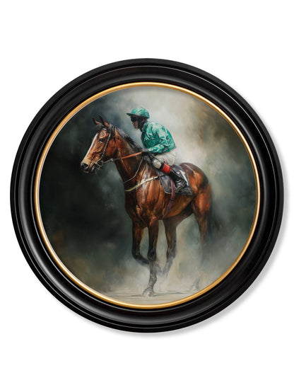 The Irish Racehorses – Oxford Round Frame styled view – Leya Buster Interiors