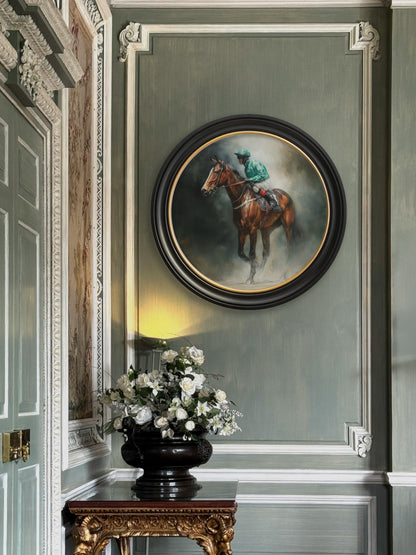The Irish Racehorses – Oxford Round Frame styled view – Leya Buster Interiors