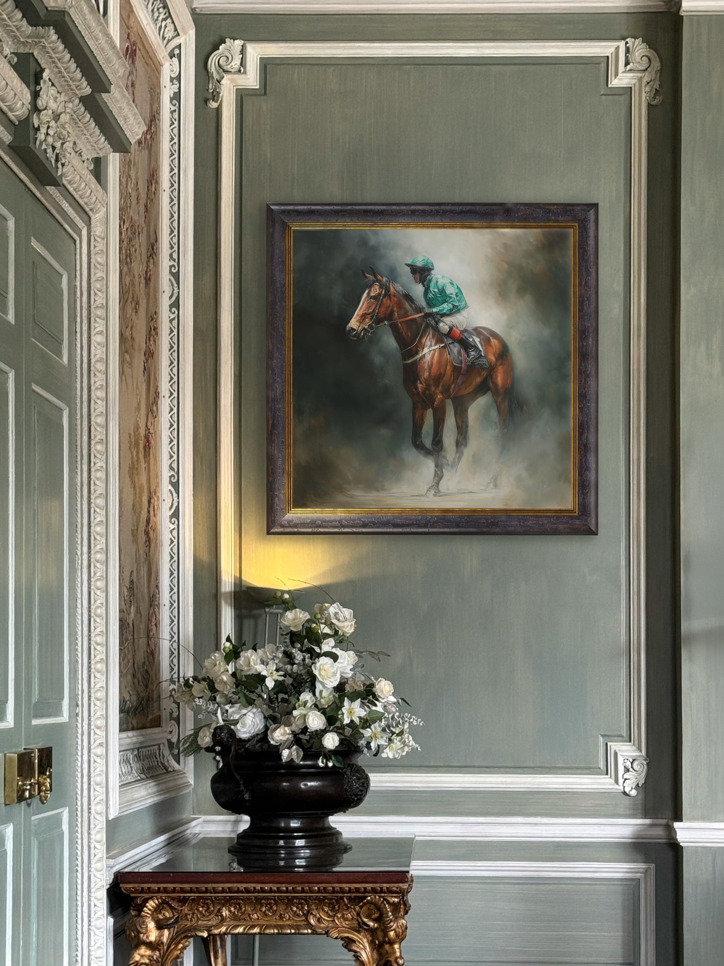The Irish Racehorses – Oxford Square Frame styled view – Leya Buster Interiors