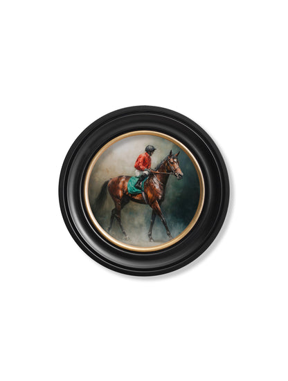 The Irish Racehorses – Oxford Round Frame styled view – Leya Buster Interiors