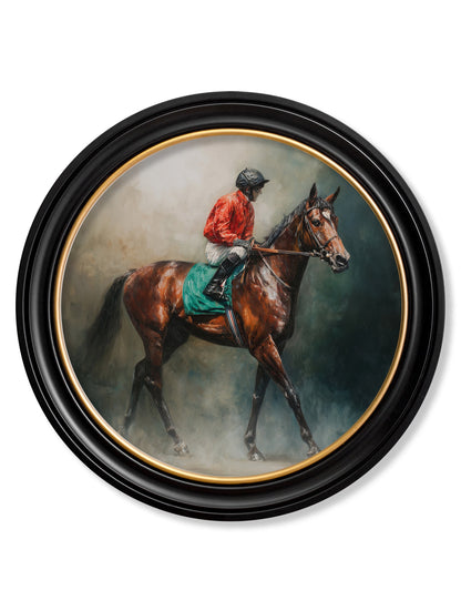 The Irish Racehorses – Oxford Round Frame styled view – Leya Buster Interiors