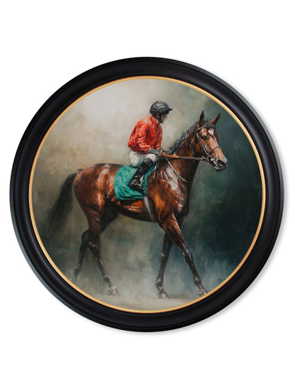 The Irish Racehorses – Oxford Round Frame styled view – Leya Buster Interiors