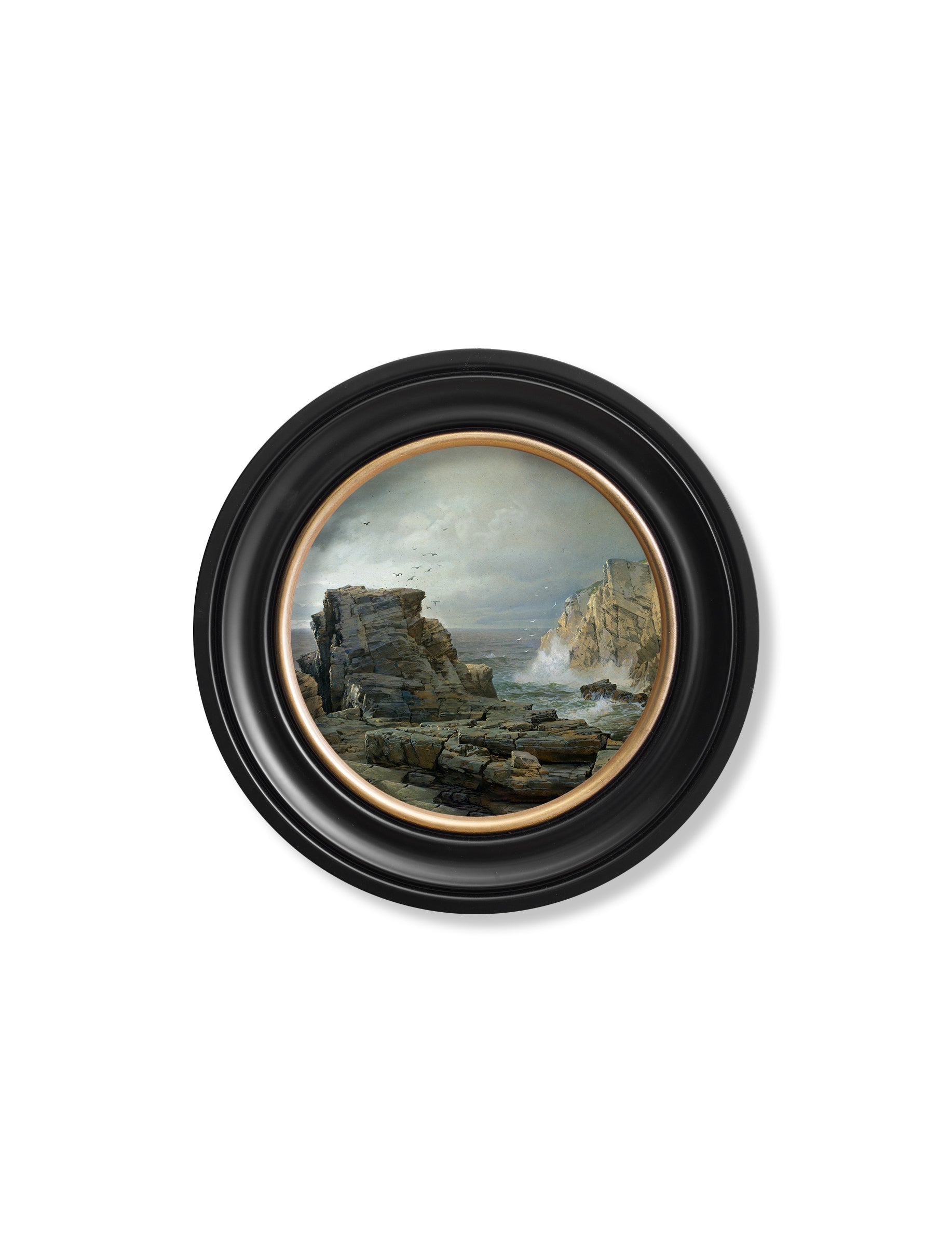 c.1877 Rocky Coast – Round Frame styled view – Leya Buster Interiors