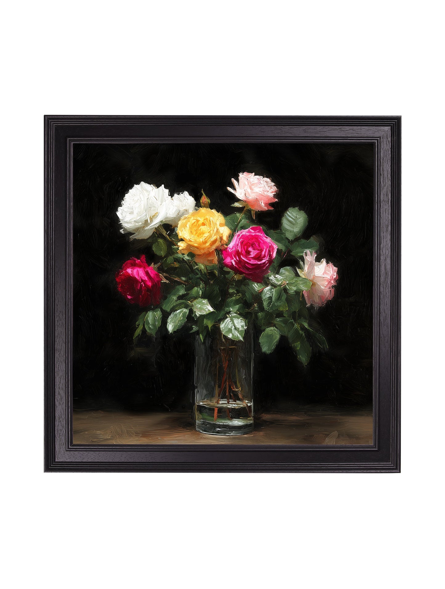 Roses After Dark – Black Hurstwood Square Frame detail – Leya Buster Interiors