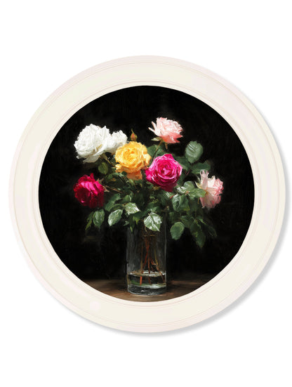 Roses After Dark – Oxford Strong White Round Frame detail – Leya Buster Interiors