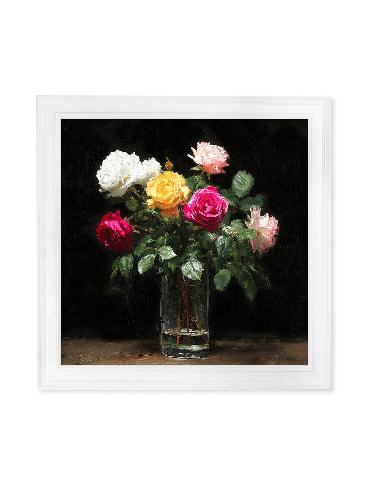 Roses After Dark – White Hurstwood Square Frame detail – Leya Buster Interiors