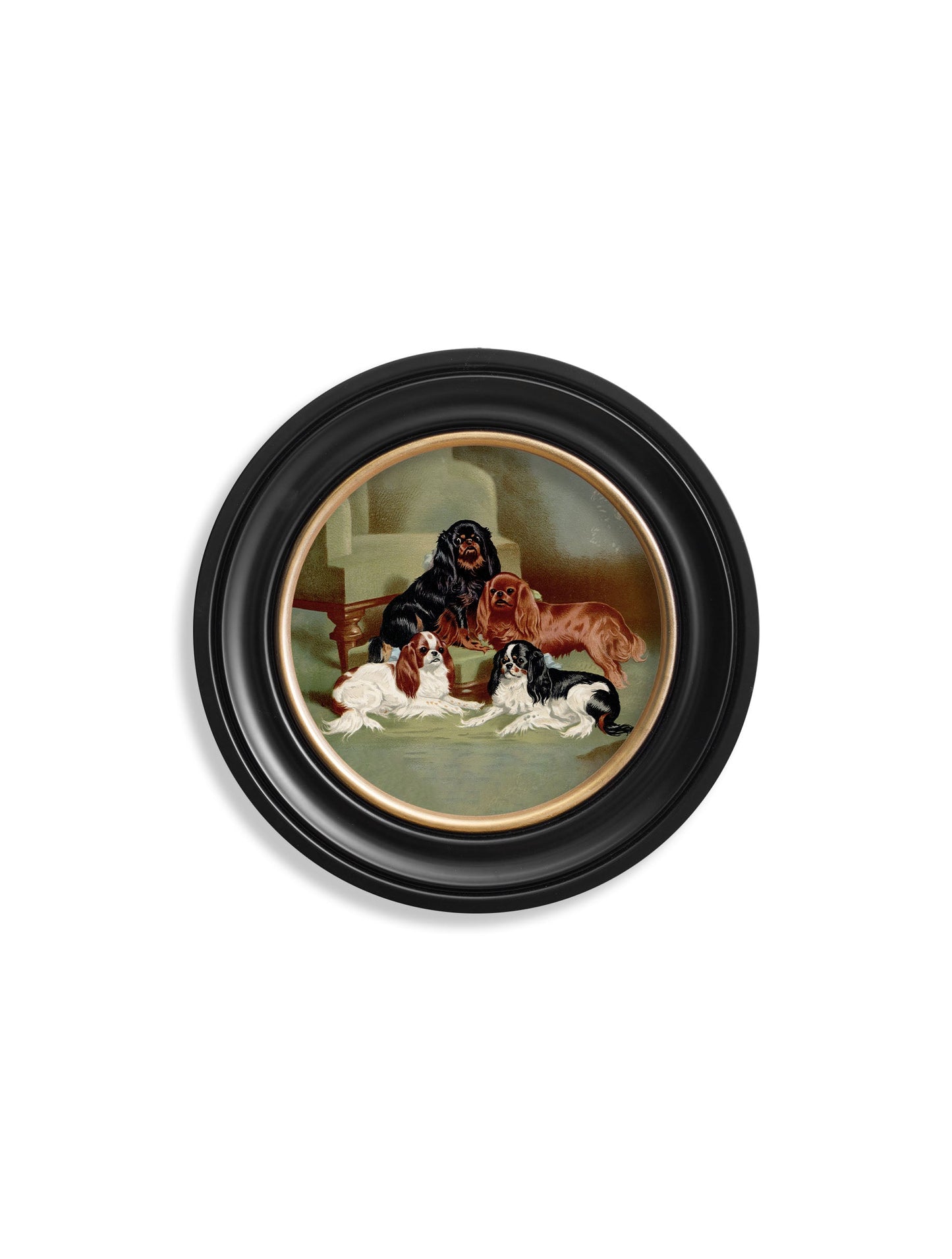 c.1881 Dogs – Round Frame styled view – Leya Buster Interiors
