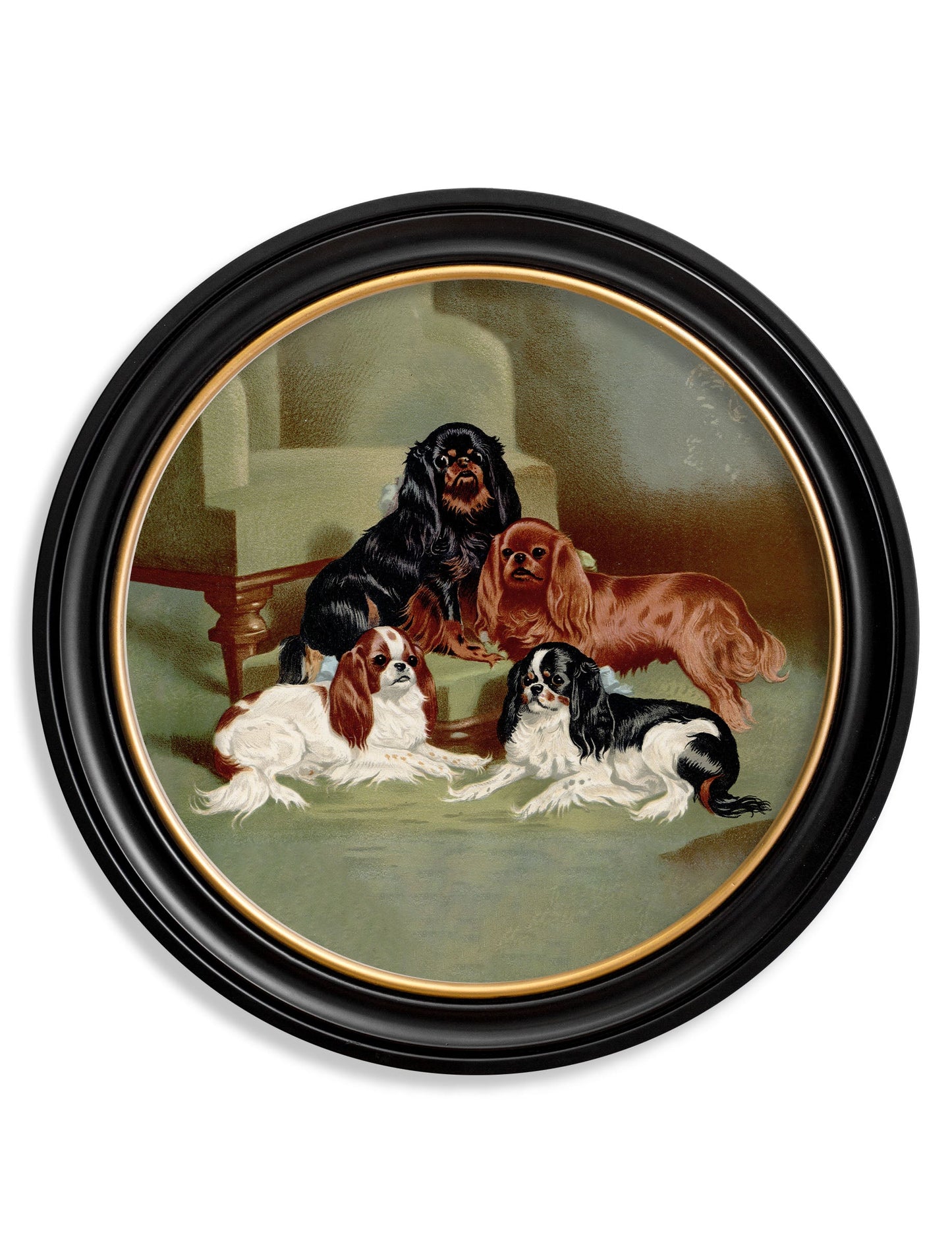 c.1881 Dogs – Round Frame styled view – Leya Buster Interiors