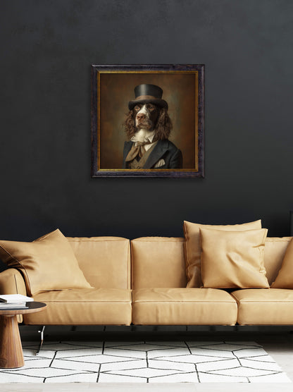 Duke Springly – Gentleman Springer Spaniel Oxford Square Frame – fine home fragrance at Leya Buster Interiors