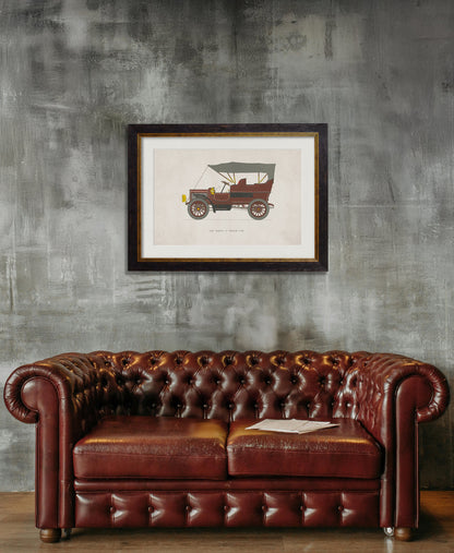1905 WHITE 15 STEAM CAR – framed wall art at Leya Buster Interiors