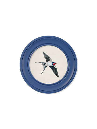 c.1875 Swallows in Round Frames Blue styled view – Leya Buster Interiors