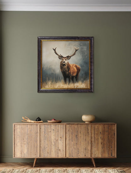 Highland Stag – Oxford Square Frame – framed wall art at Leya Buster Interiors