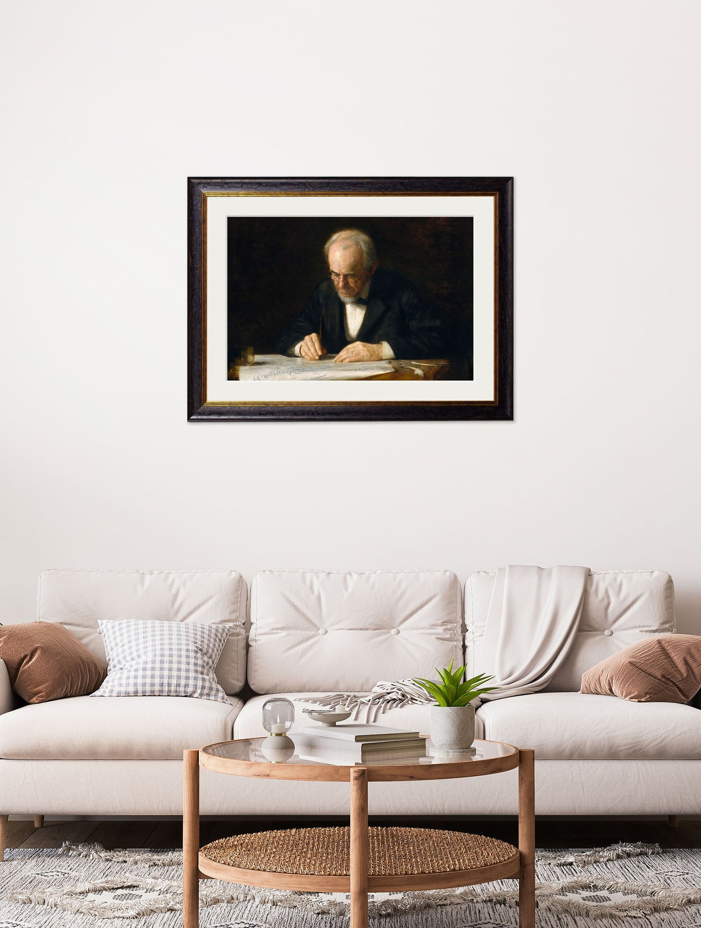 c.1882 The Writing Master – Thomas Eakins – framed wall art at Leya Buster Interiors
