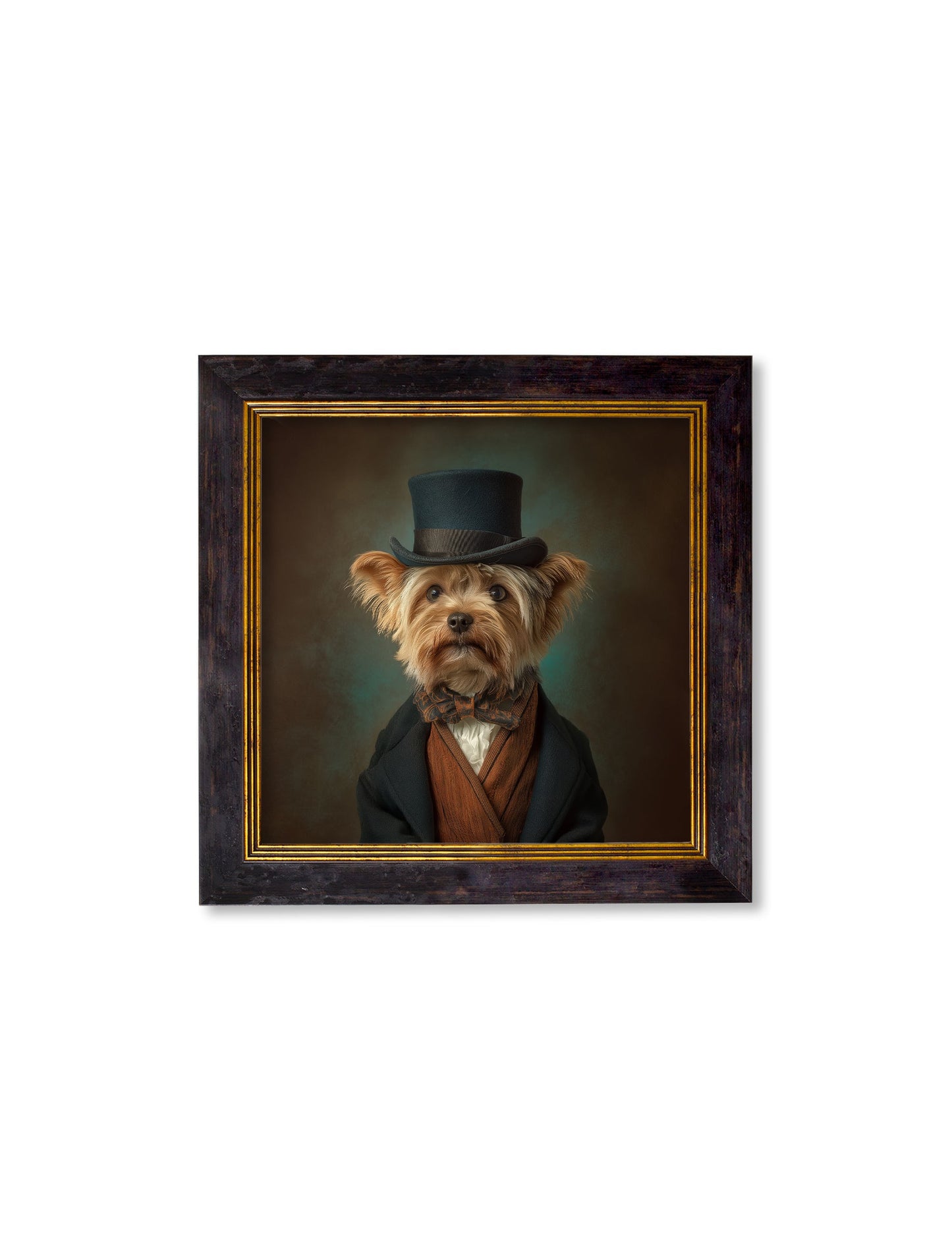 Lord Barkley of York – Gentleman Yorkshire Terrier Oxford Square Frame styled view – Leya Buster Interiors
