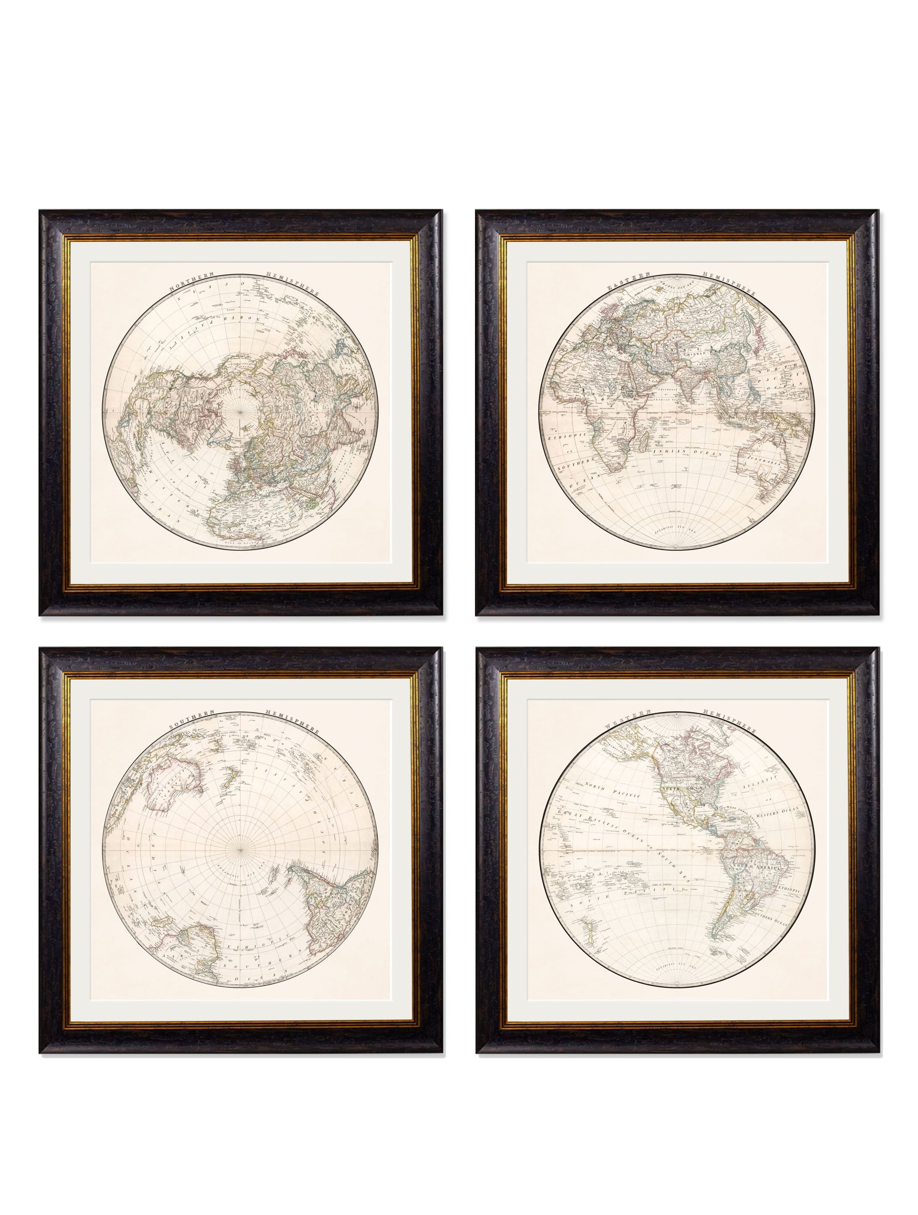 c.1838 World Map Hemispheres detail – Leya Buster Interiors