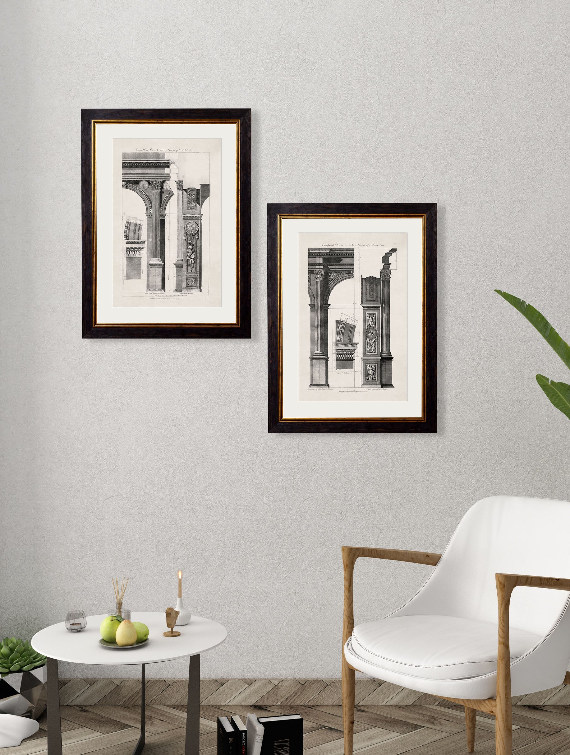c.1796 Architectural Studies of Arches – framed wall art at Leya Buster Interiors