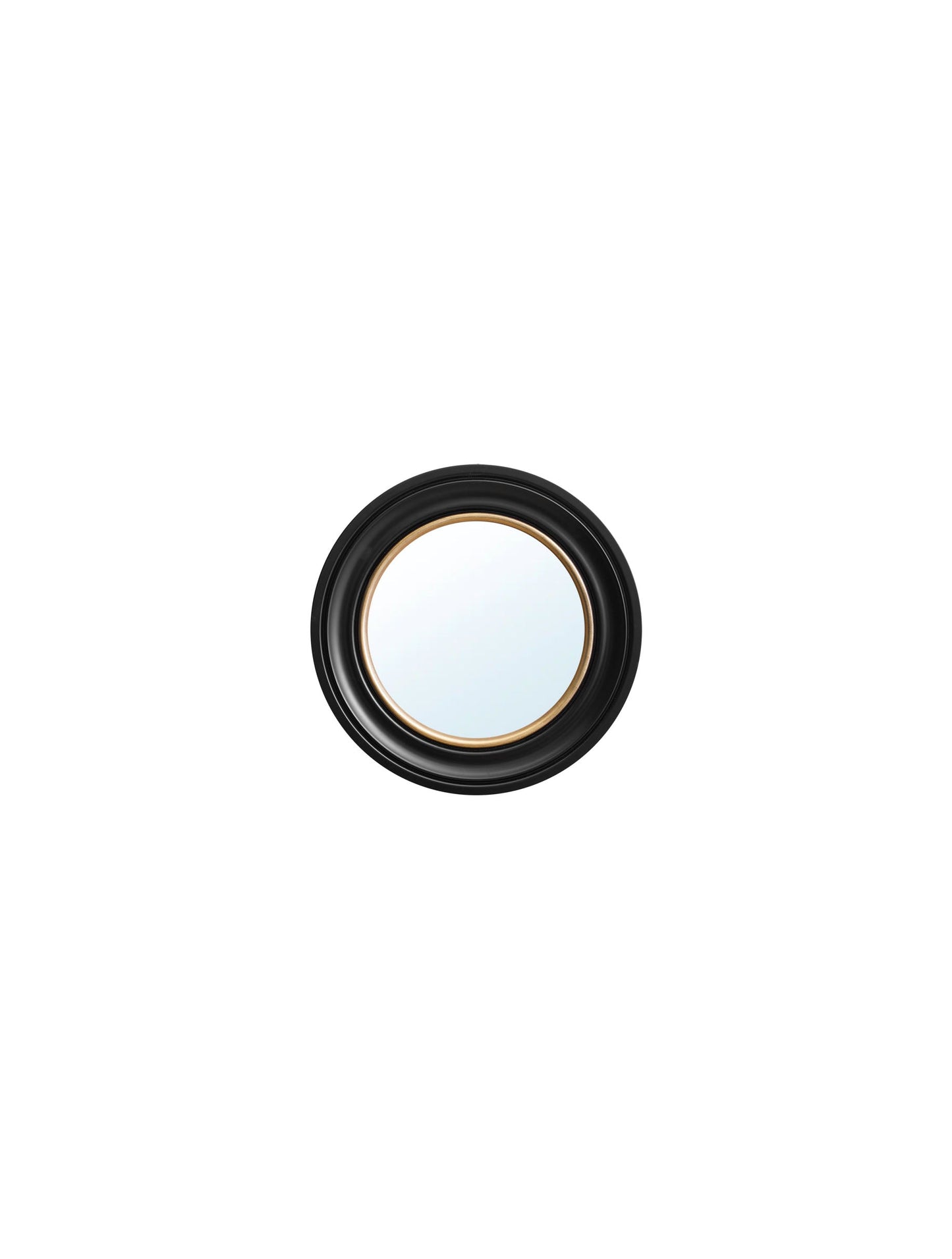 Round Mirror – Black and Gold styled view – Leya Buster Interiors