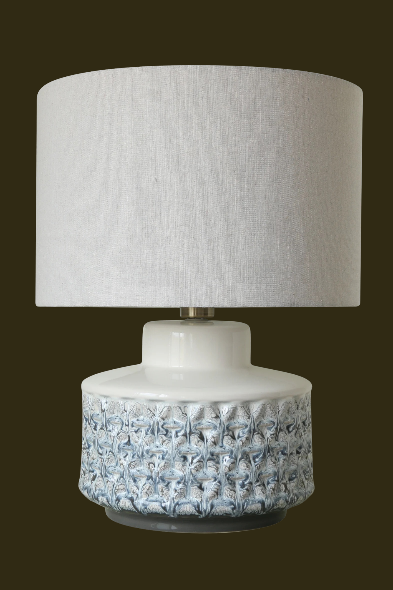 White Emmy Table Lamp – scented candle at Leya Buster Interiors