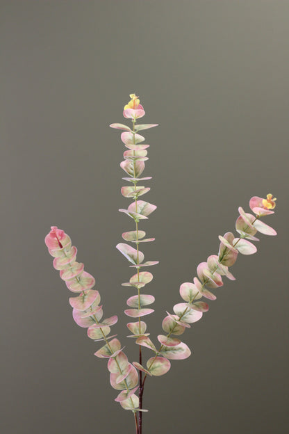 Blush & Sage Eucalyptus Stem detail view of soft faux foliage