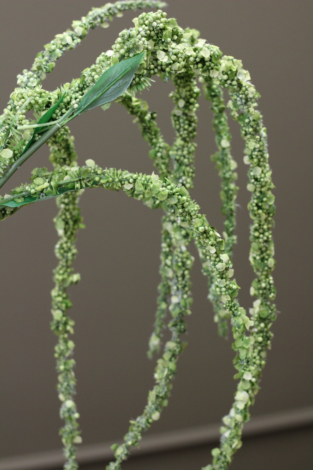 Cascading Amaranthus Stem – Olive Green styled in a relaxed floral arrangement