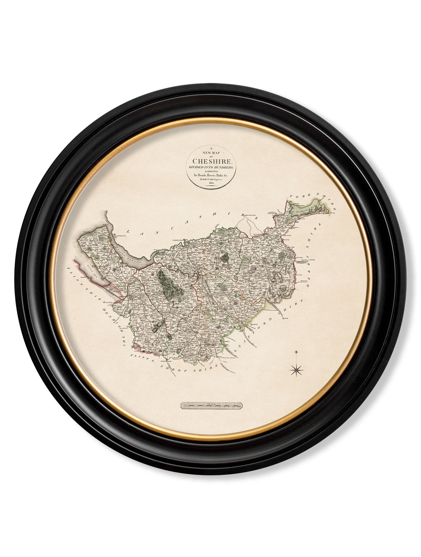 c.1806 County Maps of England – Round styled view – Leya Buster Interiors