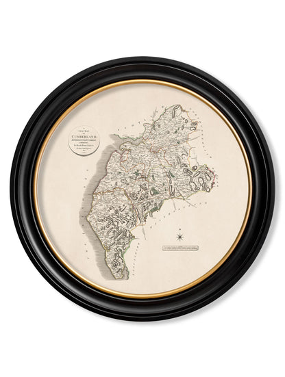 c.1806 County Maps of England – Round styled view – Leya Buster Interiors