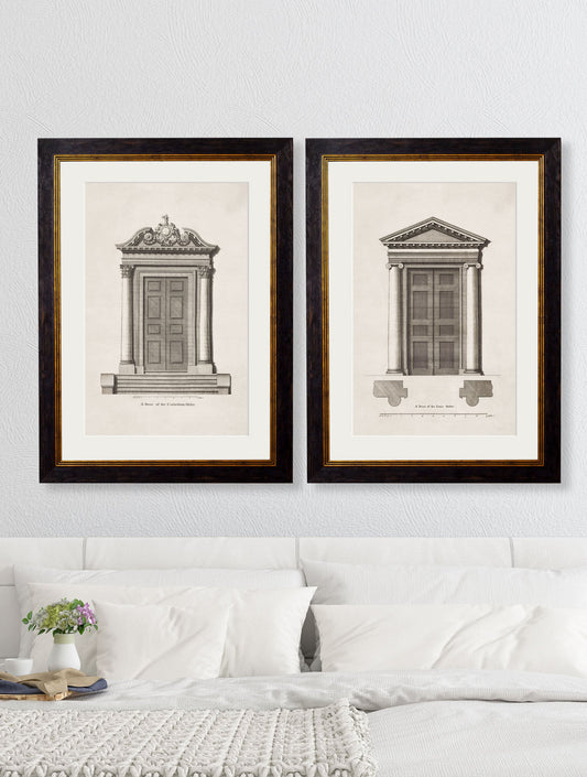 c.1756 Architectural Studies of Doors – framed wall art at Leya Buster Interiors