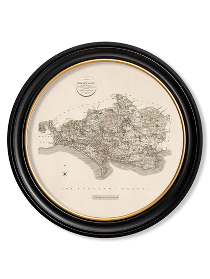 c.1806 County Maps of England – Round styled view – Leya Buster Interiors