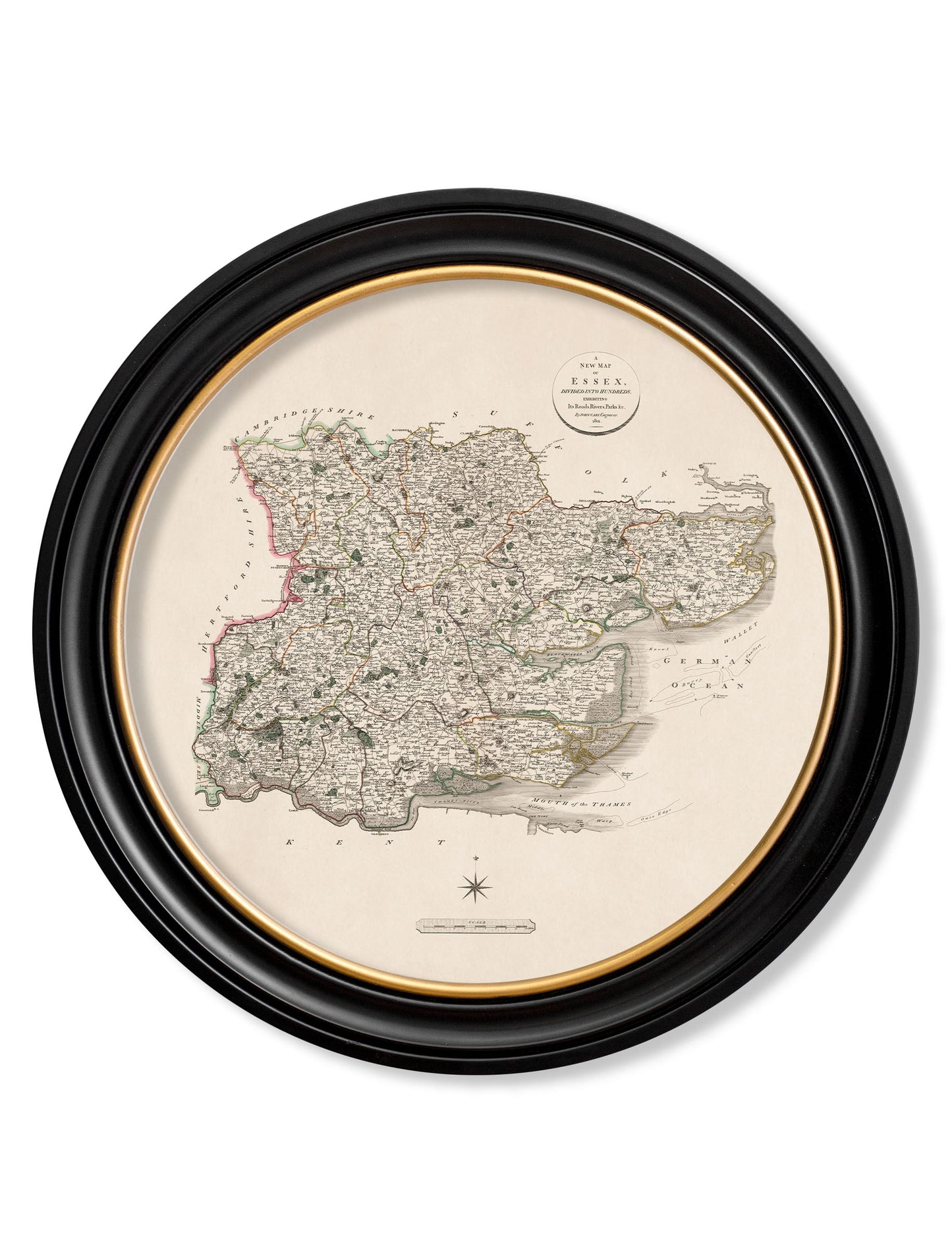 c.1806 County Maps of England – Round styled view – Leya Buster Interiors