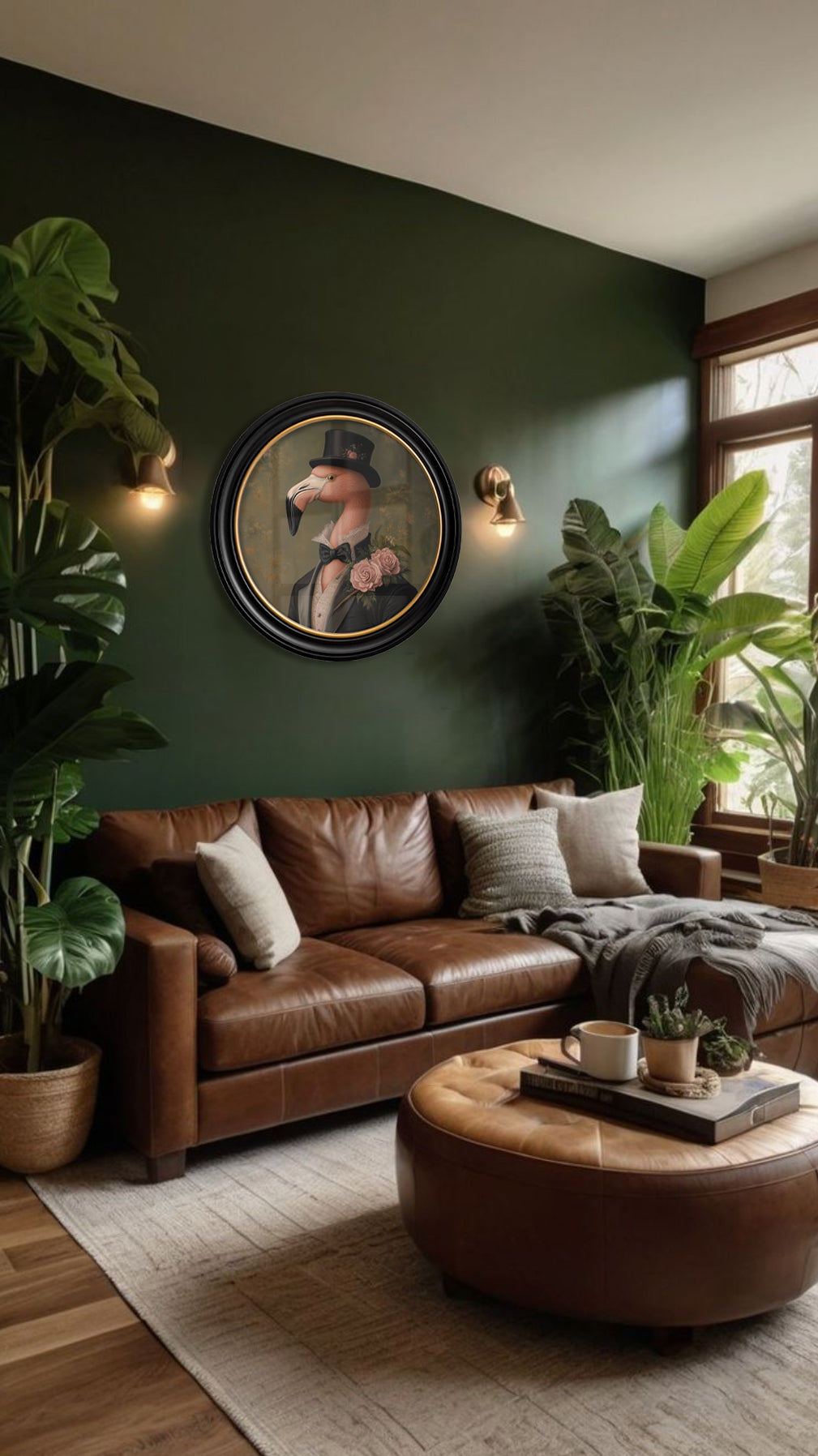 Baron Von Blush – Gentleman Flamingo Oxford Round Frame – fine home fragrance at Leya Buster Interiors