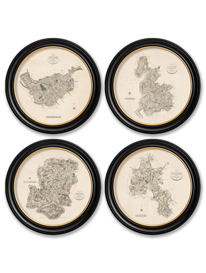 c.1806 County Maps of England – Round detail – Leya Buster Interiors