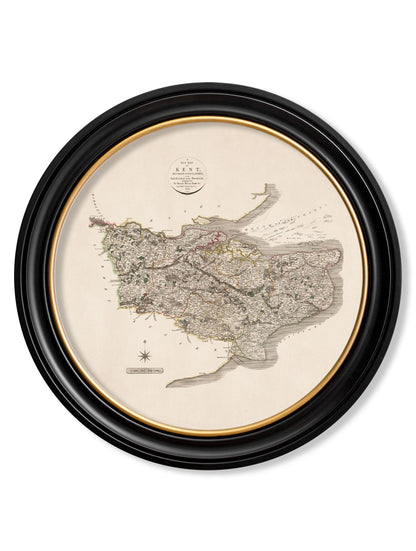 c.1806 County Maps of England – Round styled view – Leya Buster Interiors