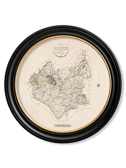 c.1806 County Maps of England – Round styled view – Leya Buster Interiors