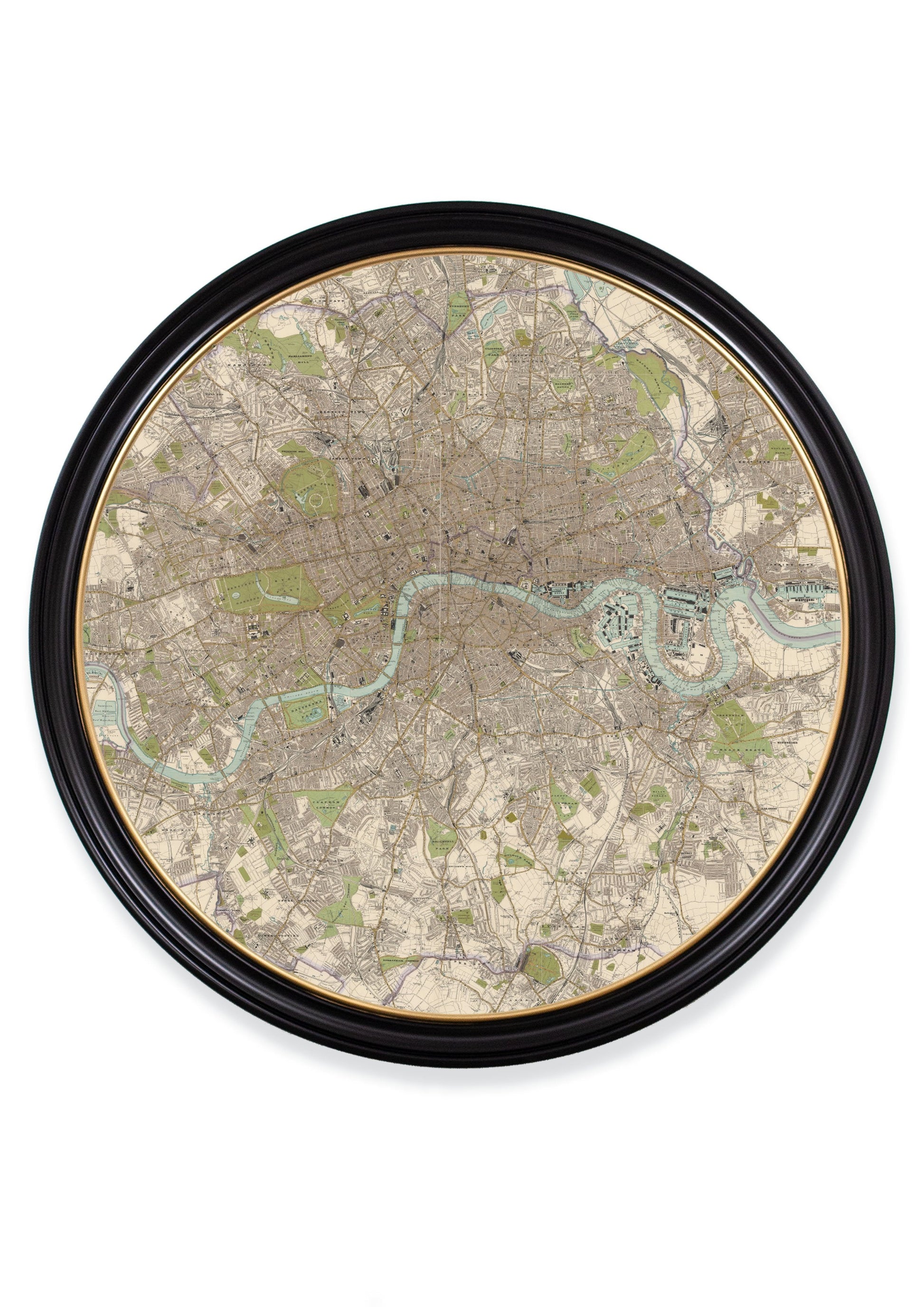 c.1905 Map of London – Round Frame detail – Leya Buster Interiors